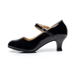Women's Modern Dance Shoes Prom Ballroom Dance Square Dance Plus Size Heel Cuban Heel Buckle Adults' Dark Red Black White