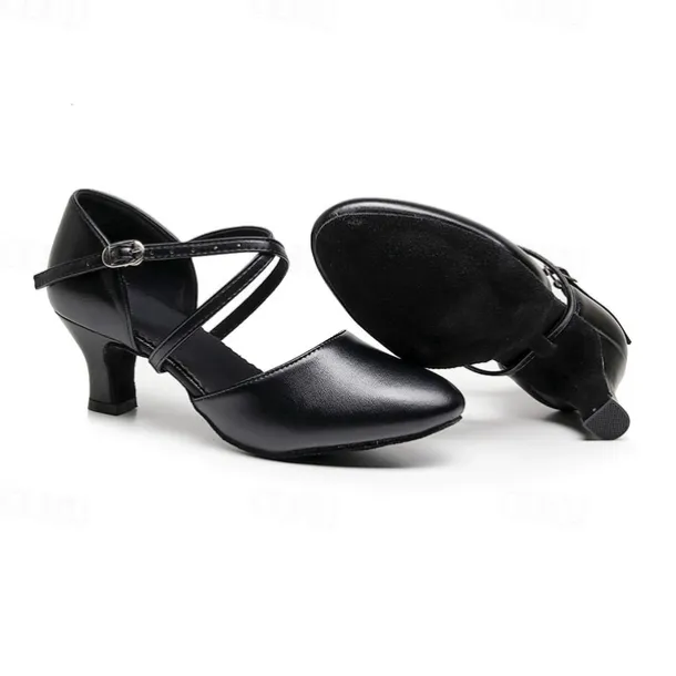 Women's Modern Shoes Party Evening Prom Practice Comfort Shoes Heel Solid Color High Heel Round Toe Buckle Adults' Dark Red Black Almond