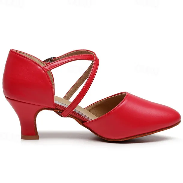 Women's Modern Shoes Party Evening Prom Practice Comfort Shoes Heel Solid Color High Heel Round Toe Buckle Adults' Dark Red Black Almond