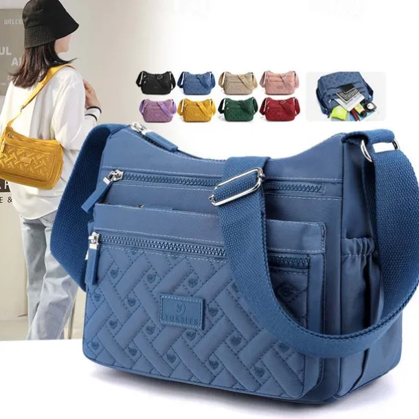 Women's Multi-Pocket Nylon Crossbody Bag – Lightweight Waterproof Shoulder Purse for Travel, Work & Daily Use