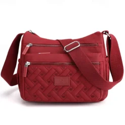 Women's Multi-Pocket Nylon Crossbody Bag – Lightweight Waterproof Shoulder Purse for Travel, Work & Daily Use