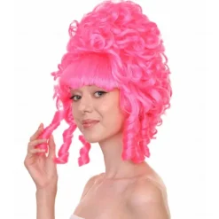 Women's Neon Pink Marie Antoinette Historical Wig, French Colonial Style For Carvinal Halloween Wigs
