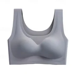 Women's No Steel Ring Bra Yoga Sports Sleep Plus Size Plain Stretchy Vest