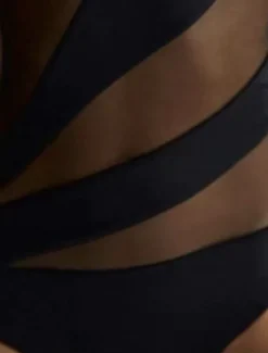 Women's Normal Bodysuit Vacation Solid Color Sleeveless Strap Mesh Tummy Control Party Daily Regular Fit Black Wine Navy Blue Summer