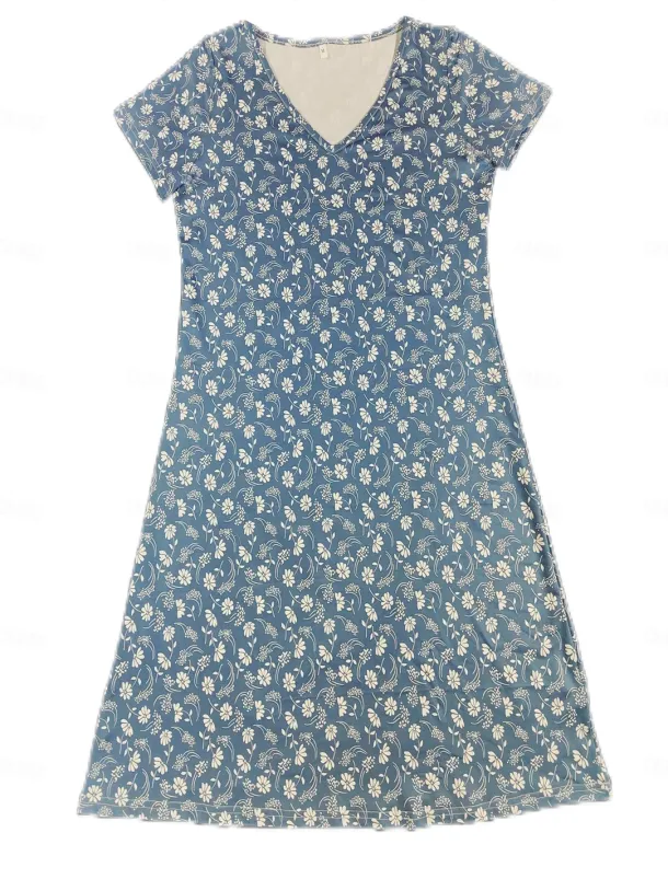 Women's Normal EU / US Size Mini Dress Long Sleeve Boho Dress Sundress Elegant Dress Elegant Bohemia Tropical Flutter Sleeve Party Casual Daily Form Fit Floral Short Sleeve V Neck Red Dusty Blue
