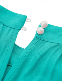 Women's Normal Jumpsuit Active Solid Color Sleeveless Halter Neck High Waist Tie Belt Vacation Daily Regular Fit Red Green Summer