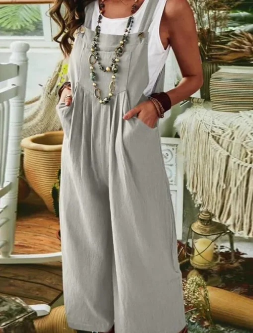 Women's Normal Jumpsuit Casual Solid Color Sleeveless U Neck Pocket Street Daily Regular Fit Black Royal Blue Blue Summer
