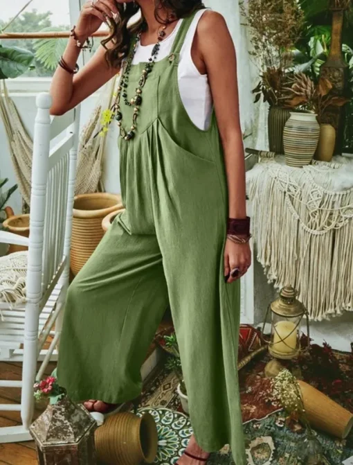 Women's Normal Jumpsuit Casual Solid Color Sleeveless U Neck Pocket Street Daily Regular Fit Black Royal Blue Blue Summer