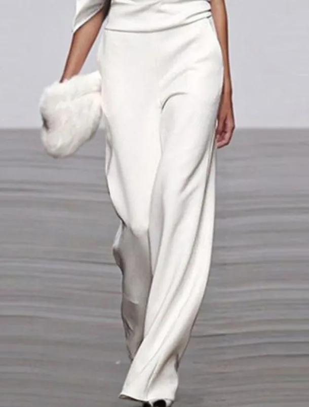 Women's Normal Jumpsuit Formal Solid Color Half Sleeve Raglan Sleeves Straight Party Office Regular Fit Black White Fall