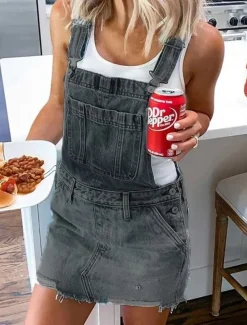 Women's Normal Jumpsuit Streetwear Solid Color Sleeveless Square Neck Buttons Pocket Street Daily Regular Fit Red Blue Green Summer