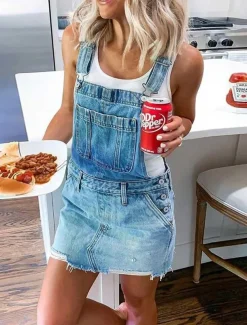 Women's Normal Jumpsuit Streetwear Solid Color Sleeveless Square Neck Buttons Pocket Street Daily Regular Fit Red Blue Green Summer