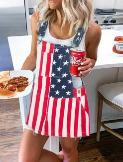 Women's Normal Jumpsuit Streetwear Solid Color Sleeveless Square Neck Buttons Pocket Street Daily Regular Fit Red Blue Green Summer