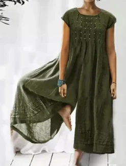 Women's Normal Jumpsuit Streetwear Solid Color Short Sleeve Crew Neck Patchwork Vacation Daily Loose Fit Black Yellow Blue Summer