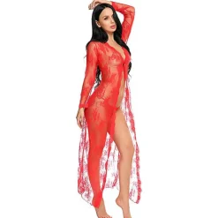 Women's Normal Mesh Lace Hole Super Sexy Chemises & Gowns Undergarments Lingerie Lingerie - Spandex Special Occasion Party / Evening Solid Colored Bras & Panties Sets White Black Red S M L