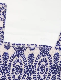 Women's Normal Romper Active Floral Short Sleeve Square Neck Pocket High Waist Vacation Daily Regular Fit Blue Summer