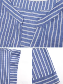 Women's Normal Romper Active Striped Sleeveless V Neck Lace up Pocket Vacation Daily Regular Fit Red Blue Green Summer