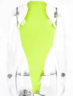 Women's Normal Romper Streetwear Solid Color Sleeveless Halter Neck Street Daily Bodycon Top Black White Fuchsia All Seasons