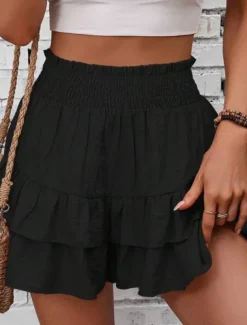 Women's Normal Shorts Casual Daily Short Medium Waist Solid Color Elastic Waist Comfy Breathable Quick Dry Micro-elastic Casual Going out Black Pink Khaki Summer Regular Fit