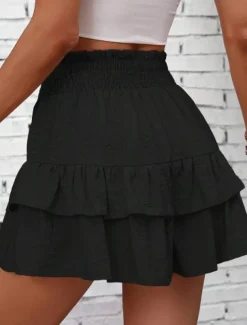 Women's Normal Shorts Casual Daily Short Medium Waist Solid Color Elastic Waist Comfy Breathable Quick Dry Micro-elastic Casual Going out Black Pink Khaki Summer Regular Fit