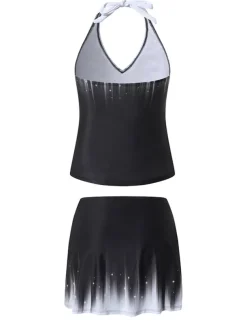Women's Normal Swimwear Swimdresses 2 Piece Tankini Swimsuit Halter 2 Piece Modest Vacation Beach Wear Ombre Strap Sleeveless Bathing Suits