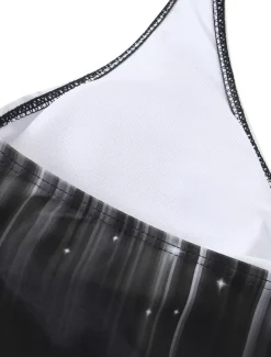 Women's Normal Swimwear Swimdresses 2 Piece Tankini Swimsuit Halter 2 Piece Modest Vacation Beach Wear Ombre Strap Sleeveless Bathing Suits