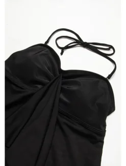 Women's Normal Swimwear Tankini 2 Piece Swimsuit 2 Piece Modest Swimwear Bandeau Strapless Vacation Beach Wear Solid Color Strap Sleeveless Bathing Suits