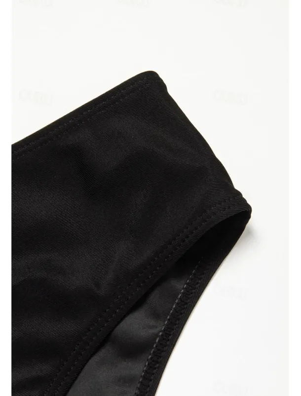 Women's Normal Swimwear Tankini 2 Piece Swimsuit 2 Piece Modest Swimwear Bandeau Strapless Vacation Beach Wear Solid Color Strap Sleeveless Bathing Suits