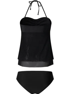 Women's Normal Swimwear Tankini 2 Piece Swimsuit 2 Piece Modest Swimwear Bandeau Strapless Vacation Beach Wear Solid Color Strap Sleeveless Bathing Suits