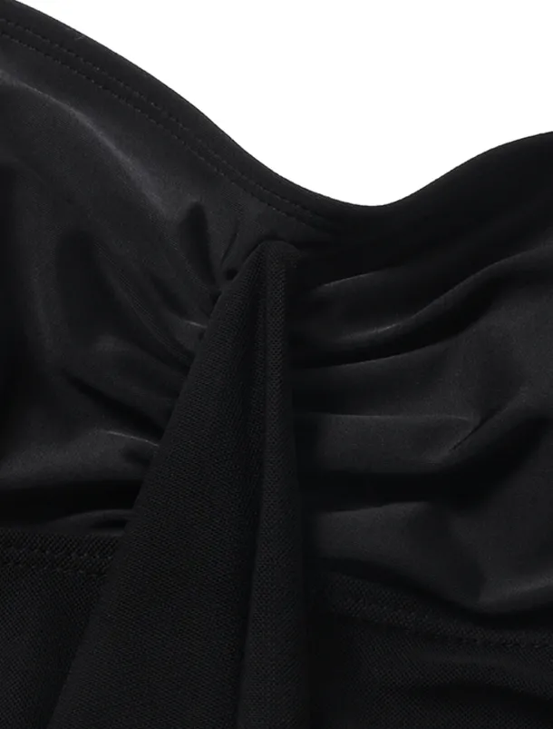 Women's Normal Swimwear Tankini 2 Piece Swimsuit 2 Piece Modest Swimwear Bandeau Strapless Vacation Beach Wear Solid Color Strap Sleeveless Bathing Suits