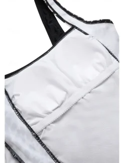 Women's One-Piece Tummy Control Bathing Suits Scoop Neck Leopard Print Panels Racerback Ruched Summer Beachwear Quick-Dry Stretch Fabric Full Size Black Swimsuit