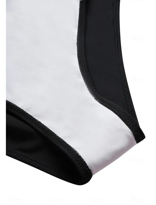 Women's One-Piece Tummy Control Bathing Suits Scoop Neck Leopard Print Panels Racerback Ruched Summer Beachwear Quick-Dry Stretch Fabric Full Size Black Swimsuit