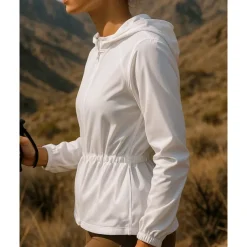 Women's Outdoor Jacket Hiking Jacket Raincoat Outdoor Sun Protection Windproof Breathable Quick Dry Hiking Outfits Hiking Clothes Spring Autumn / Fall Jacket Tennis Golf Running Solid Color White Sky