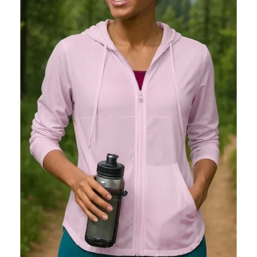 Women's Outdoor Jacket Hiking Jacket Outdoor Sun Protection Breathable Quick Dry Lightweight Hiking Outfits Hiking Clothes Spring Autumn / Fall Jacket Tennis Golf Running Solid Color White Pink Green