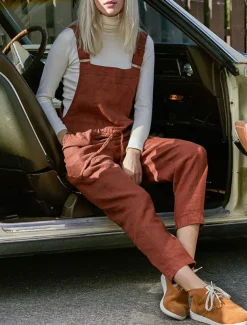 Women's Overall Bib Jumpsuit Utility Patch Pocket Solid Color Square Neck Streetwear Daily Vacation Casual Regular Fit Sleeveless Black Wine Blue S M L Summer Wide-leg Pants Vacation