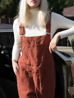 Women's Overall Bib Jumpsuit Utility Patch Pocket Solid Color Square Neck Streetwear Daily Vacation Casual Regular Fit Sleeveless Black Wine Blue S M L Summer Wide-leg Pants Vacation