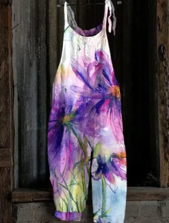 Women's Overall Solid Color Active Going out Weekend Straight Loose Fit Strap White Pink Red S M L Fall