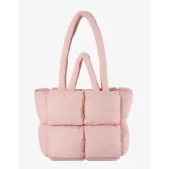 Women's Oversized Puffer Tote Bag - Beige Quilted Shoulder Bag, Lightweight and Spacious, Perfect for Travel and Everyday Use