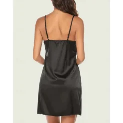 Women's Pajamas Nightgown Nightshirt Dress Pure Color Fashion Comfort Home Daily Bed Satin Silk Breathable Straps Sleeveless Backless Summer Home Outfits