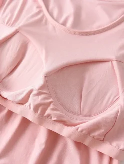 Women's Pajamas Nightgown Nightshirt Dress Pure Color Simple Comfort Home Daily Bed Modal Breathable Crew Neck Short Sleeve T shirt Tee Summer Spring Home Outfits