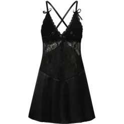 Women's Pajamas Nightgown Dress Pjs Patchwork Fashion Comfort Soft Home Daily Satin Silk V Wire Sleeveless Hole Summer Spring Home Outfits