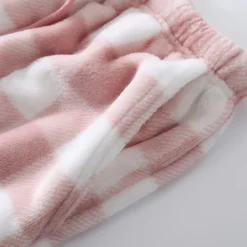 Women's Pajamas Pants Nighty Pjs 1 PCS Grid / Plaid Fashion Simple Comfort Party Home Bed Flannel Warm Breathable Long Pant Elastic Waist Print Pocket Fall Winter Home Outfits