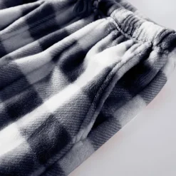 Women's Pajamas Pants Nighty Pjs 1 PCS Grid / Plaid Fashion Simple Comfort Party Home Bed Flannel Warm Breathable Long Pant Elastic Waist Print Pocket Fall Winter Home Outfits