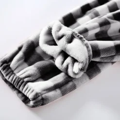 Women's Pajamas Pants Nighty Pjs 1 PCS Grid / Plaid Fashion Simple Comfort Party Home Bed Flannel Warm Breathable Long Pant Elastic Waist Print Pocket Fall Winter Home Outfits