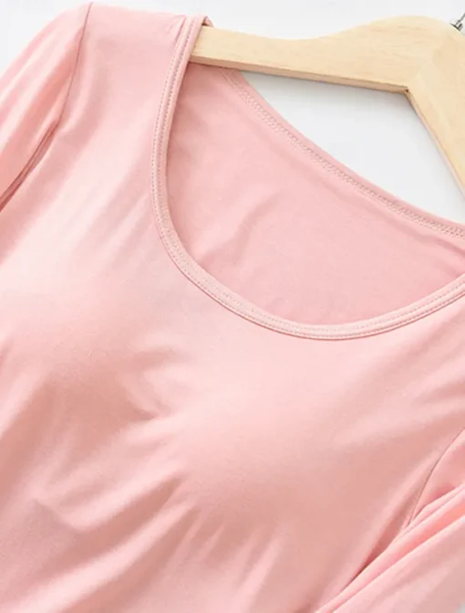 Women's Pajamas Sets Pure Color Casual Comfort Home Bed Modal Breathable Crew Neck Long Sleeve Shirt Pant Fall Winter Home Outfits
