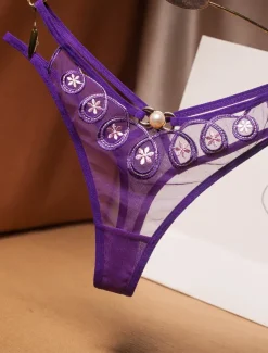 Women's Panties 1 PC Pure Color Fashion Sexy Nylon Mesh Home Outfits