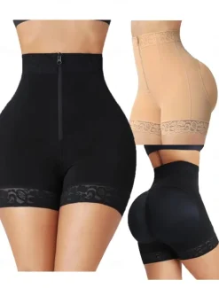 Women's Panties Hip Enhancer Shapewear Zipper Tummy Control Fajas Shorts High Waisted Body Shaper Boyshort Underwear Home Outfits