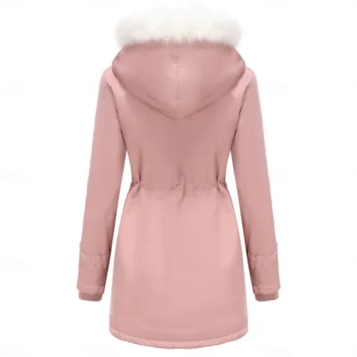 Women's Parka Jacket Hiking Windbreaker Hiking Fleece Jacket Winter Outdoor Thermal Warm Fleece Lining Windproof Winter Jacket Full Length Visible Zipper Fishing Camping / Hiking / Caving Traveling