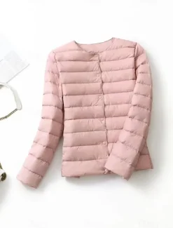 Women's Parka Warm Breathable Buttons Pocket Fashion Modern Casual Minimalism Solid Color Outdoor Street Daily Going out Single Breasted Regular Crewneck Regular Fit Long Sleeve Outerwear Wine Red