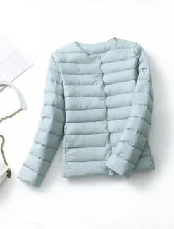 Women's Parka Warm Breathable Buttons Pocket Fashion Modern Casual Minimalism Solid Color Outdoor Street Daily Going out Single Breasted Regular Crewneck Regular Fit Long Sleeve Outerwear Wine Red