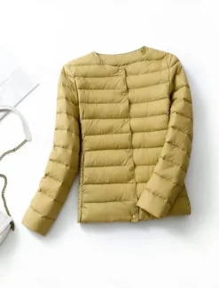 Women's Parka Warm Breathable Buttons Pocket Fashion Modern Casual Minimalism Solid Color Outdoor Street Daily Going out Single Breasted Regular Crewneck Regular Fit Long Sleeve Outerwear Wine Red